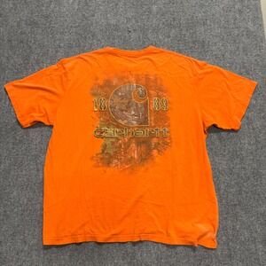 VTG Carhartt Pocket T-shirt Men's 2XL Orange Workwear Oversized